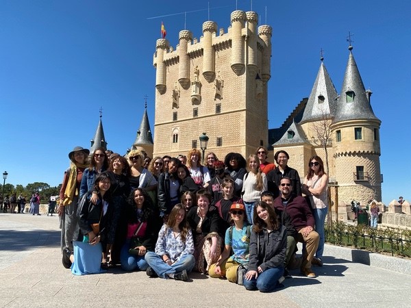 McClatchy High School music students gathered for a group photo during their tour of Spain and Portugal in April. Photo by Kennedy O'Gilvie Joplin. 