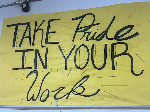 A sign in the custodian office at Inderkum High School.