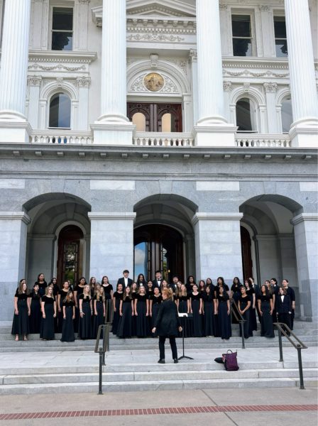 The Folsom High choir, directed by Melanie Huber, performed on the California Capitol steps for Admission Day in September.